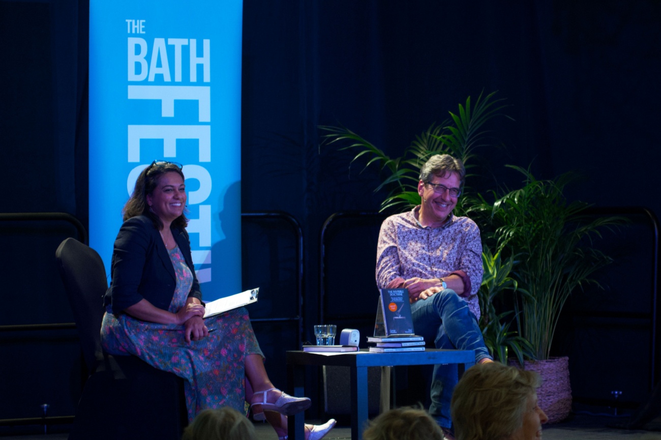 At Bath Festival launch of Monbiot's book, Bath, UK