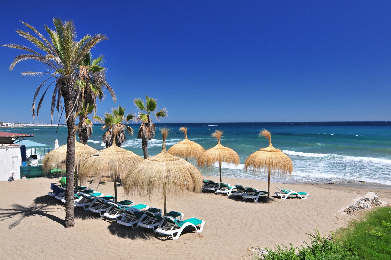 Puerto Banus, Marbella, Spain, Beach at southside of Puerto…